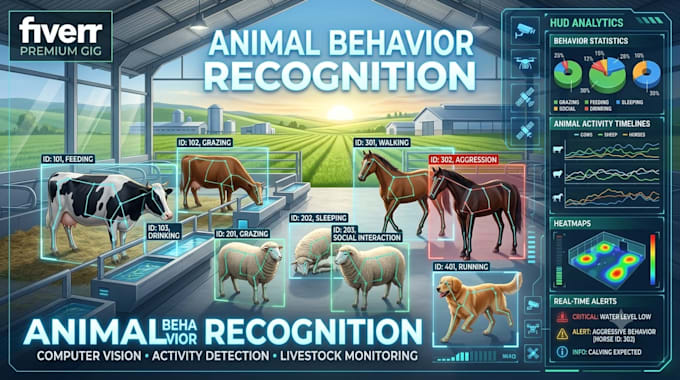 develop animal behavior recognition, activity detection, feeding and grazing