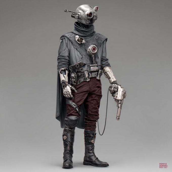 unique sci fi character illustration or sci fi character art