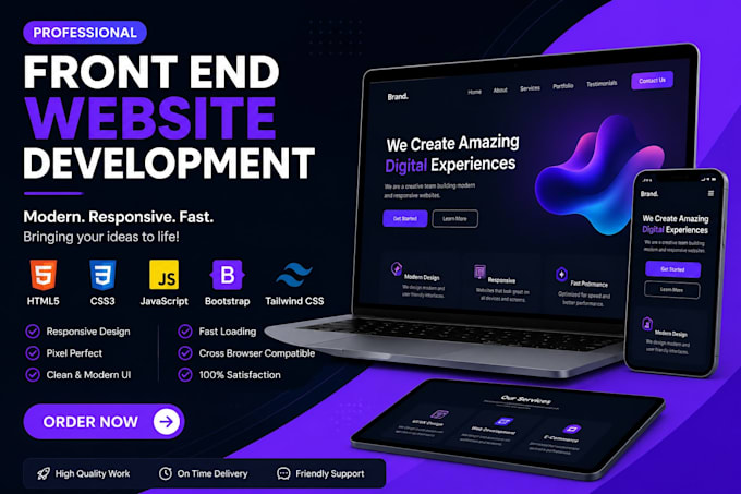create front end website development