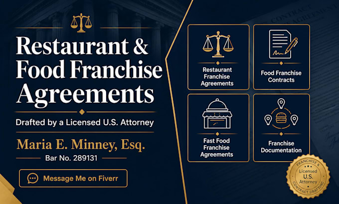 draft complete restaurant franchise legal documentation