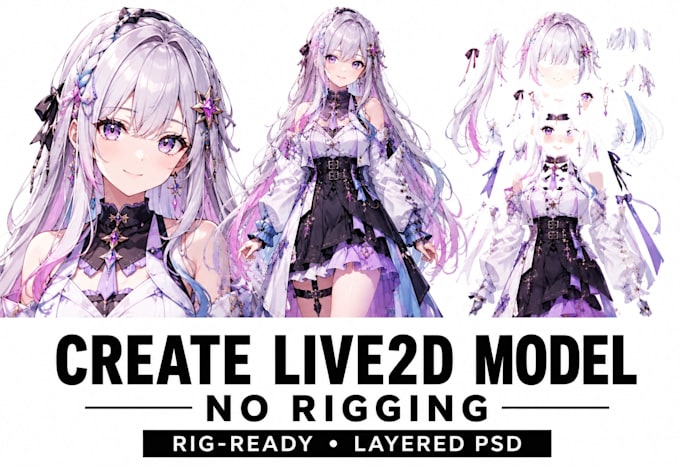 layered psd live2d vtuber model live2d cubism anime avatar