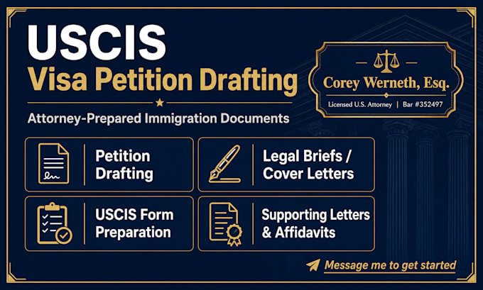 write your immigration visa petition applications