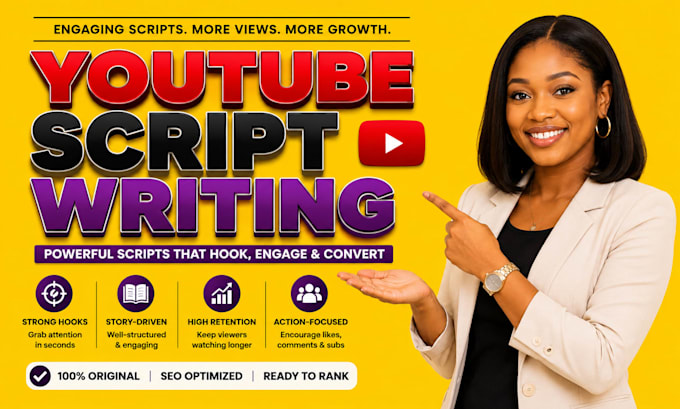 be your pro youtube video script writer video script writing for your channel