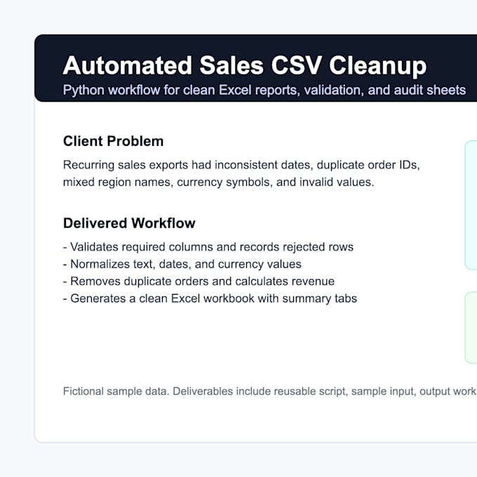 clean organize and format your excel or CSV data
