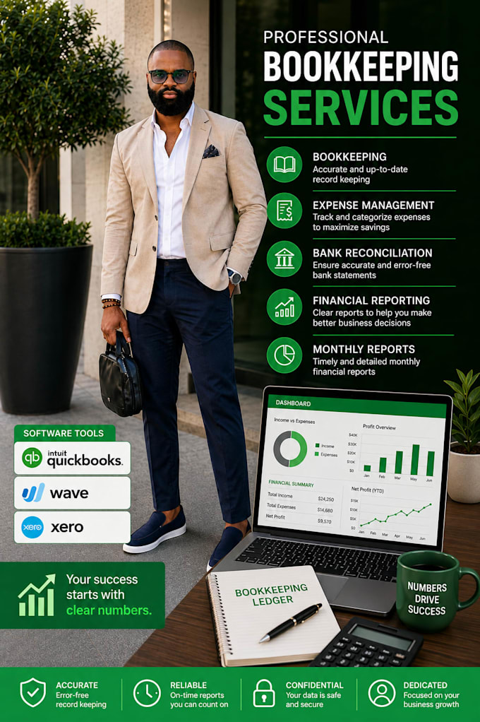 do bookkeeping, quickbooks cleanup, xero and wave