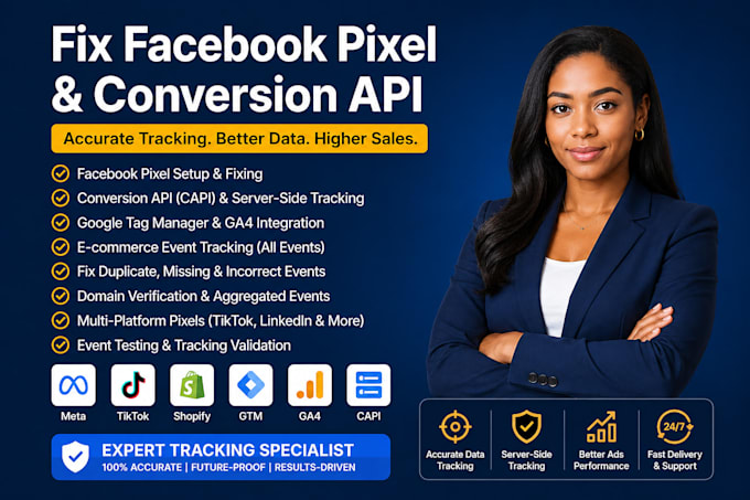 fix or setup facebook meta pixel, tiktok shopify pixel conversation API with GTM
