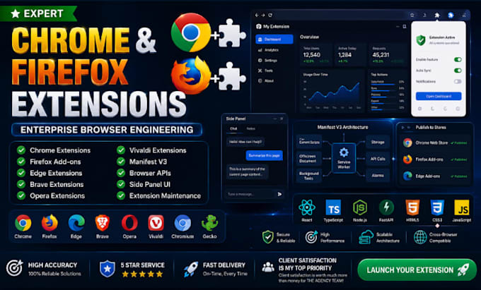 our agency develop browser automation web scraping chrome firefox edge extension