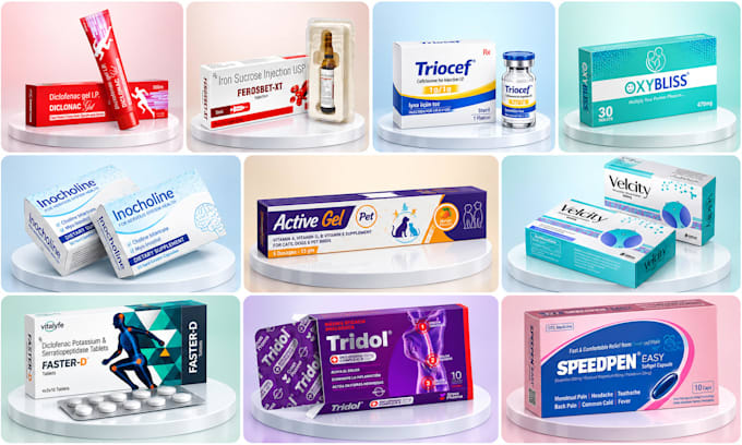 design professional pharmaceutical packaging, box and label