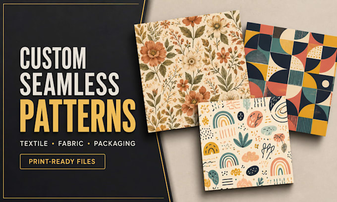 create custom seamless patterns for textile, fabric, and packaging