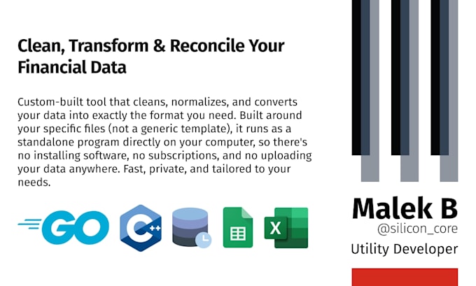 build a custom tool to clean, transform and reconcile your financial data