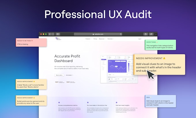 conduct a professional UX design product audit