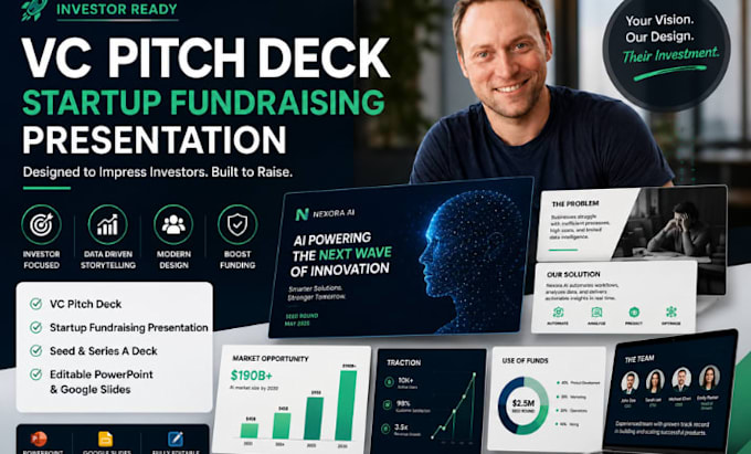 vc pitch deck, startup fundraising presentation, investor deck