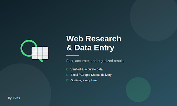 web research and data entry accurately and fast