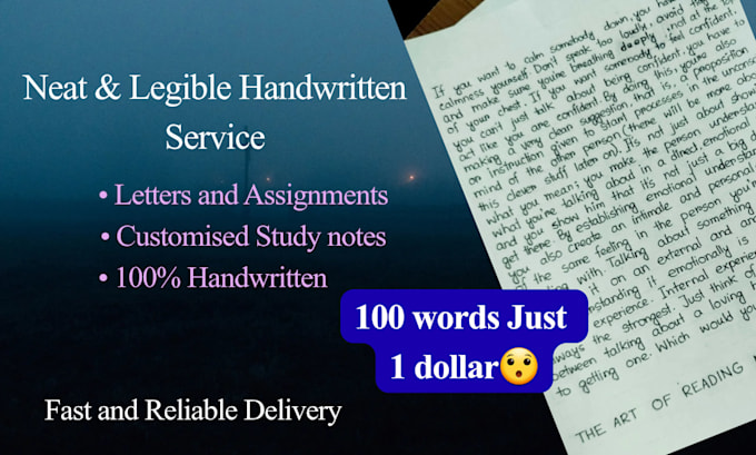 provide handwritten notes, letters, assignments