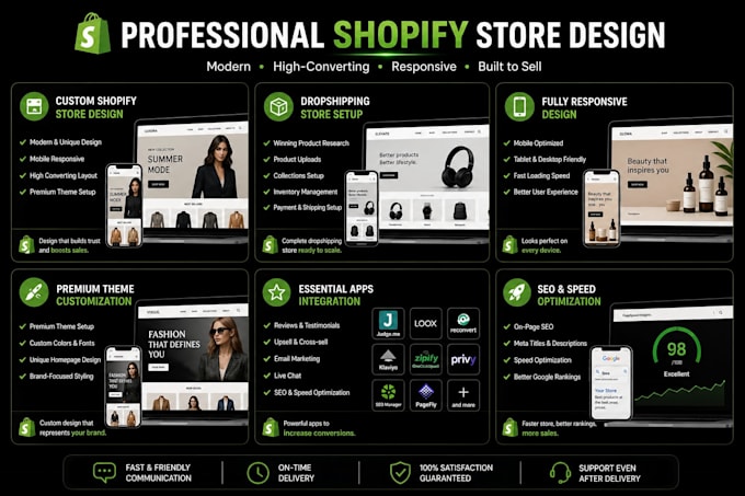 design a professional shopify store that converts