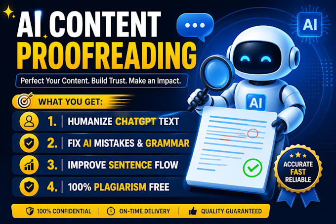 proofread edit and humanize ai content or chatgpt text