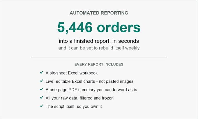 build an automated excel and PDF report from your data