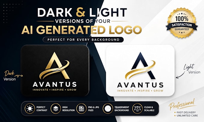 create dark and light versions of your ai generated logo