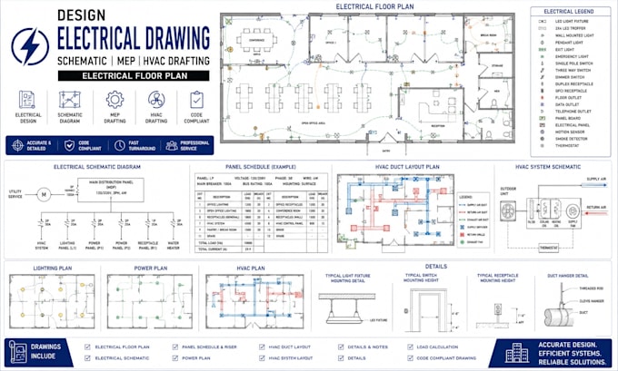 design electrical drawing schematic mep hvac drafting electrical floor plan