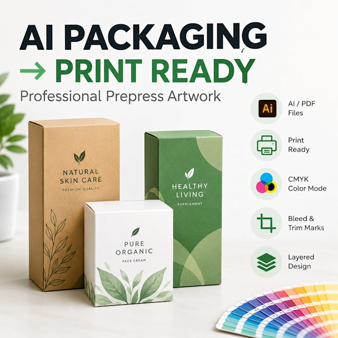 convert ai generated packaging into print ready artwork