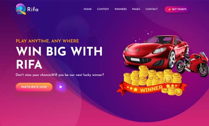 design wix raffle website fundraising raffle website prize draw website