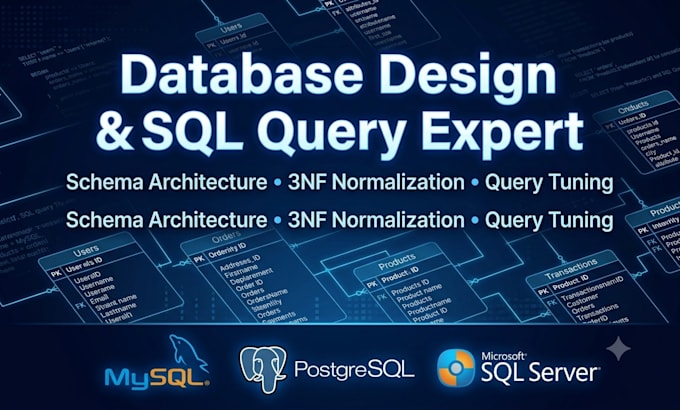 design databases, write complex sql queries, and optimize schema