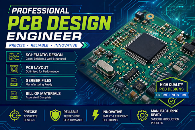 do electronic design pcb design, layout robotics and schematic for manufacturing