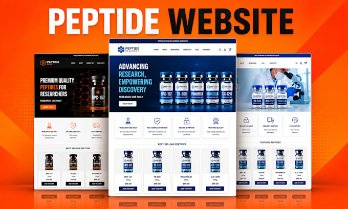 build research peptide website with woocommerce payment integration