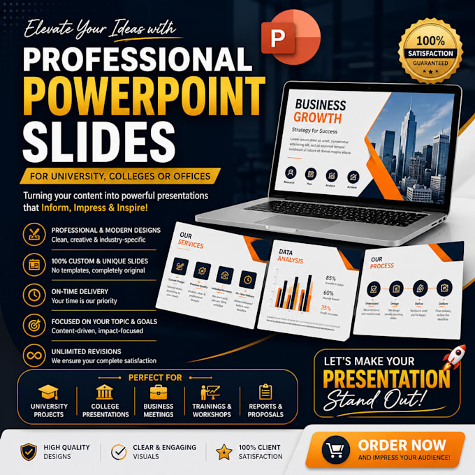 design powerpoint presentation, pitch deck, investor deck