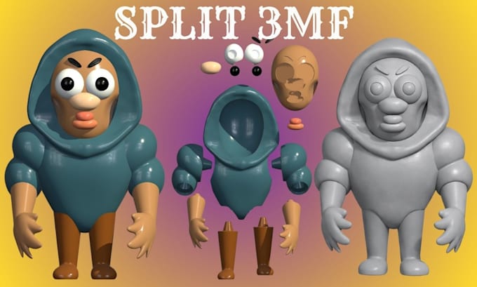 color, paint, split, slice 3d model convert stl to 3mf for bambu lab ams print