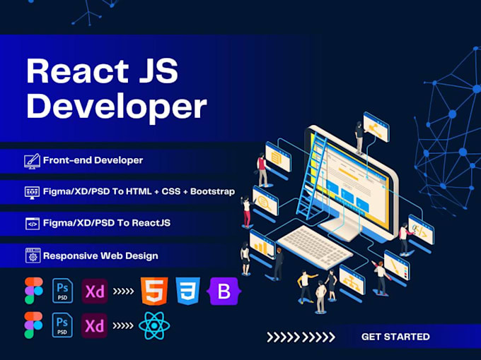 develop a modern responsive react js website