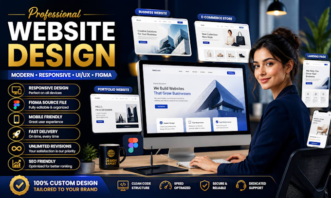 design a modern responsive website or adobe xd