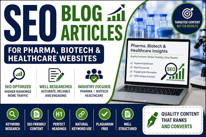 write SEO blog articles for pharma biotech and healthcare websites