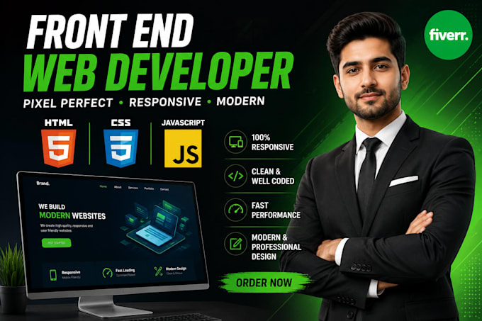 design and code your website front end using html css and java script
