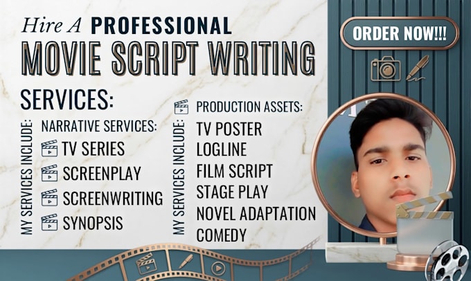 write professional movie, cinema, and youtube scriptwriter, content writer