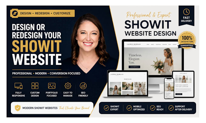 design or redesign showit website, portfolio and customize showit template