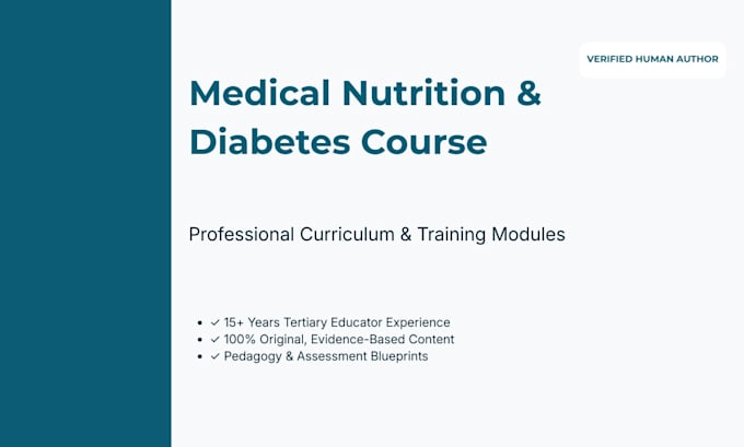 develop medical nutrition diabetes training modules