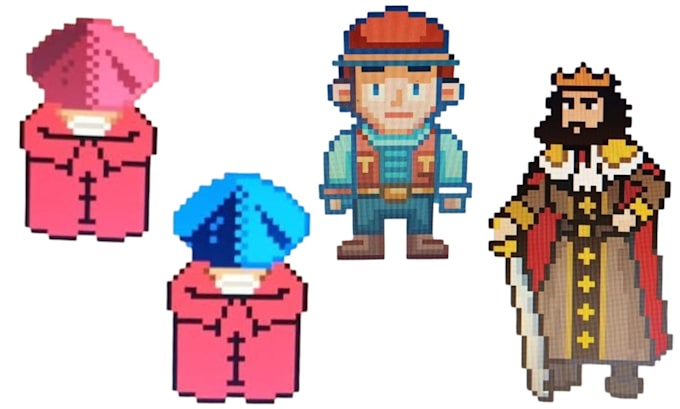 do pixel art character, 8 direction pixel character animation, sprite sheet 8bit