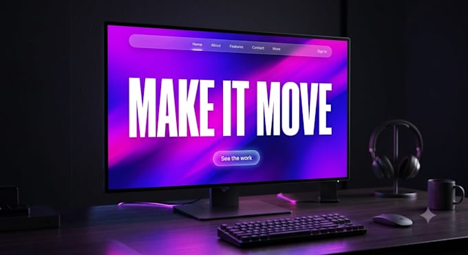 design a modern animated website with motion hero sections