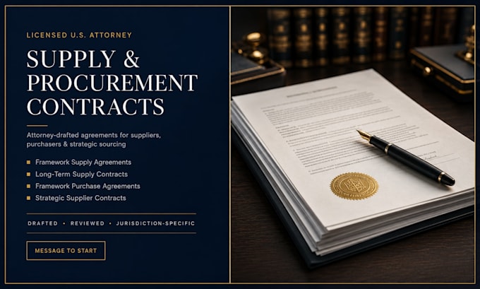 draft an ironclad framework supply agreement as a licensed US attorney