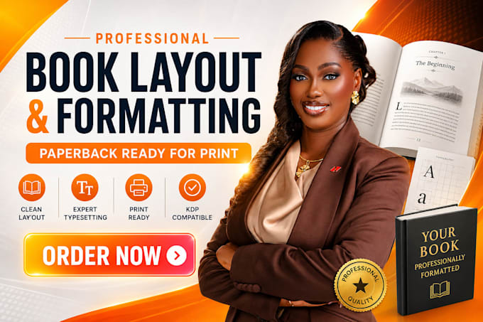 design a professional book layout and format your paperback for print