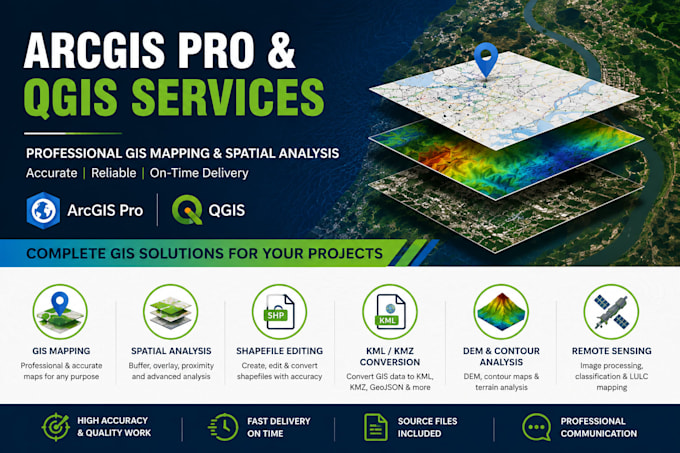 do gis mapping, spatial analysis, arcgis pro and qgis