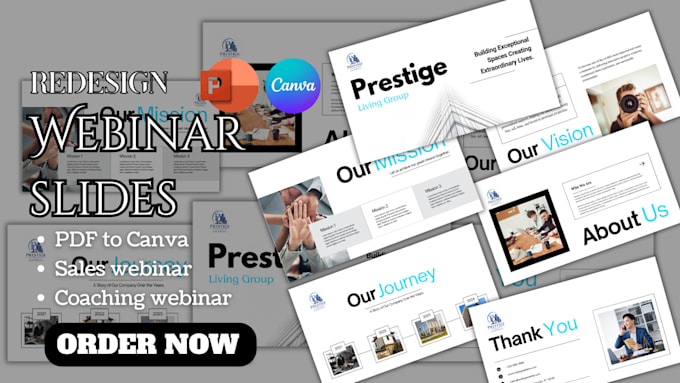 design webinar powerpoint presentation, business proposal, canva google slides