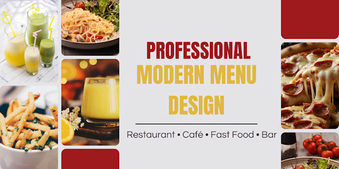 design a modern restaurant menu and price list