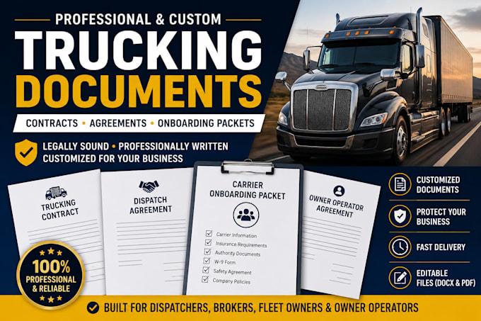 create trucking contracts, dispatch agreements and onboarding packets