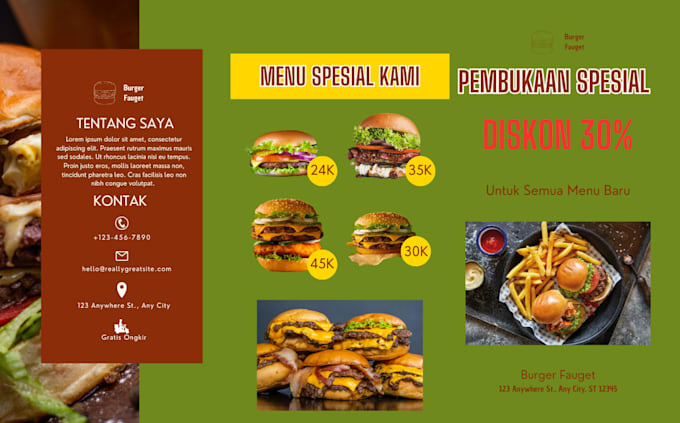 design elegant restaurant, hotel, and fine dining menu