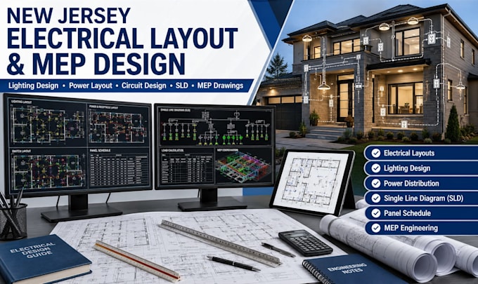 new jersey electrical layout lighting design power layout circuit sld mep design