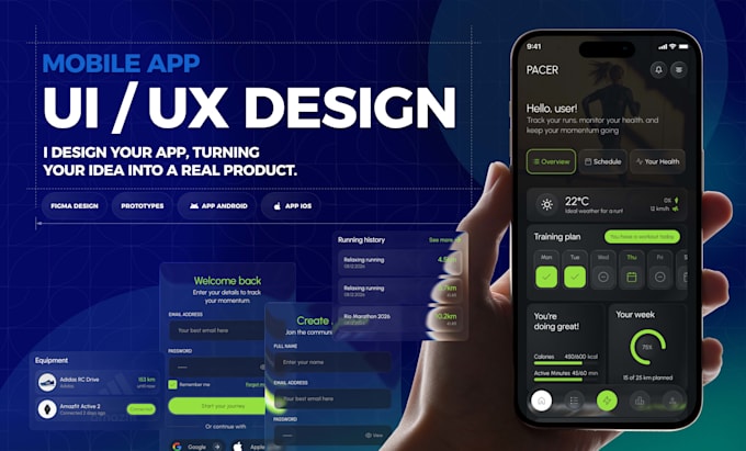 design ios and android app UI UX design in figma