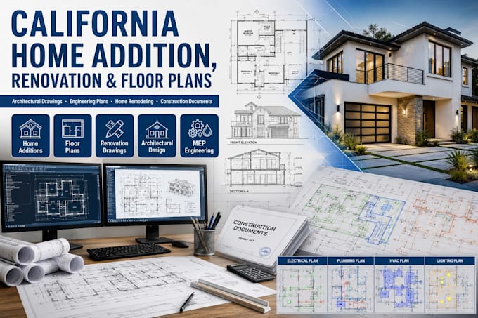 california home addition renovation plans floor plans architectural engineering