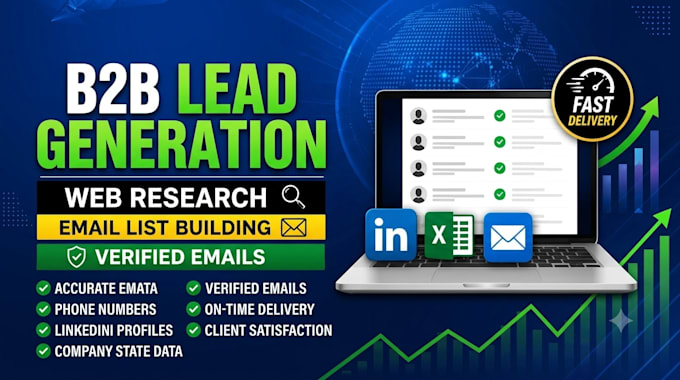 do b2b lead generation, email list building and web research